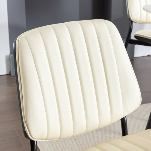 Dining Chairs Set Of 2 Mid Century Modern Retro Faux Leather Chair With Walnut Bentwood Back Upholstered Seat Metal Legs Adjustable Foot For Kitchen Dining Room Chairs