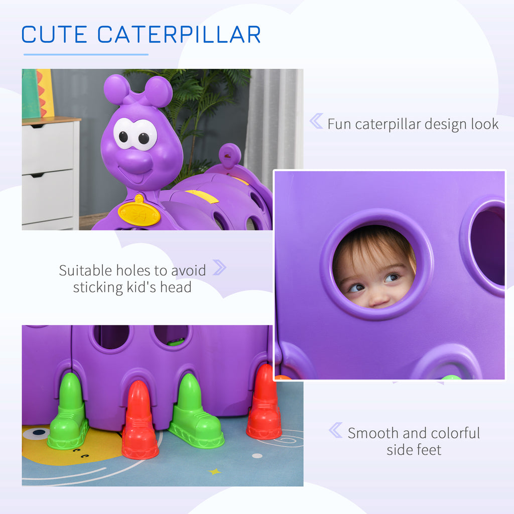 2 Sections Kids Climbing Tunnel For Indoor Outdoor Climb & Crawl Toy Play Structure For 3-6 Years Old Boys Girls, Purple