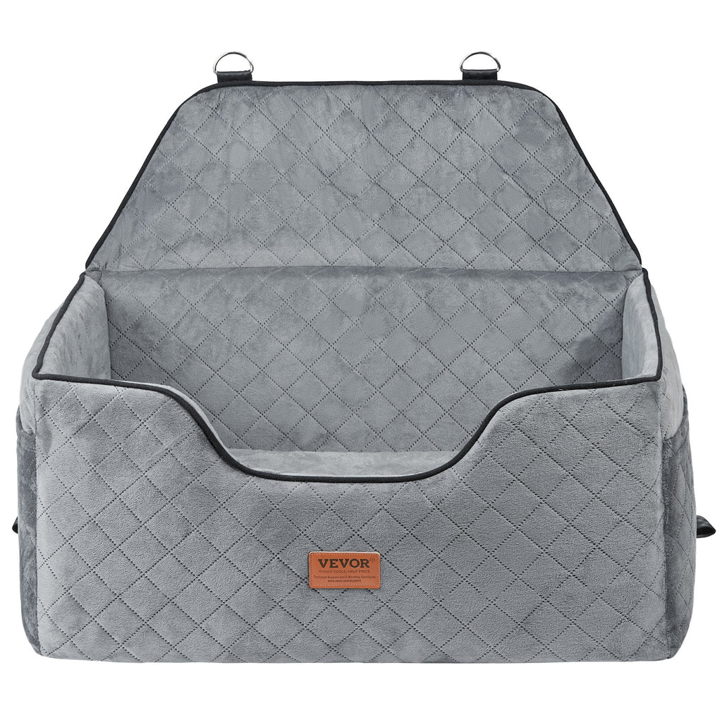 VEVOR Dog Booster Car Seat Pet Car Seat For Medium Large Dog Up To 55 Lbs Gray