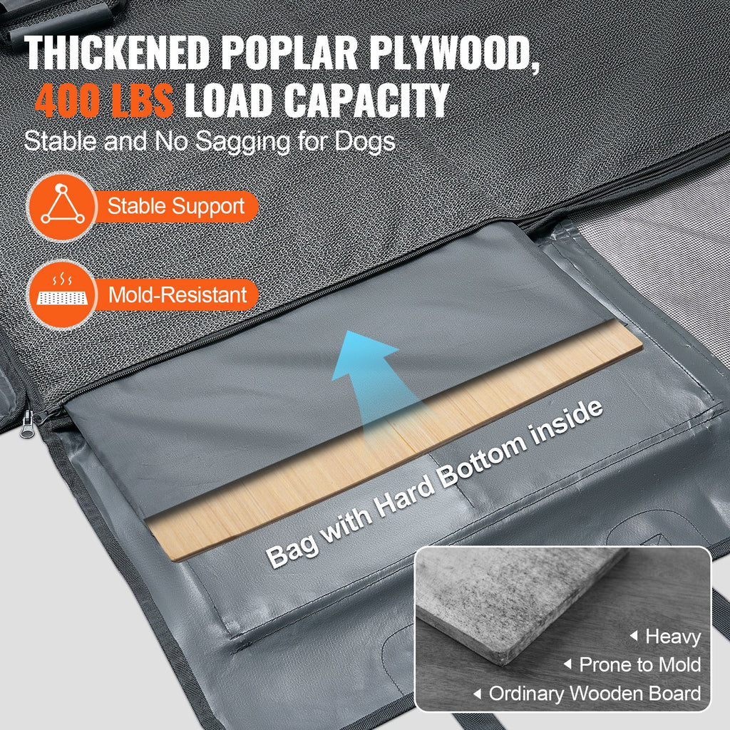 VEVOR 54 X 24 In Dog Car Seat Cover For Back Seat Waterproof 600D For Cars