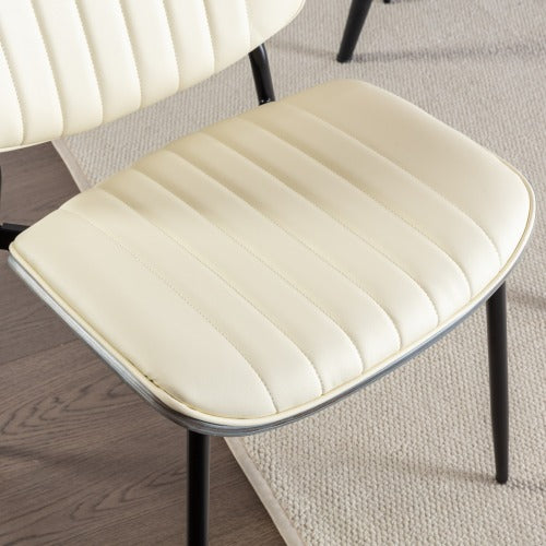 Dining Chairs Set Of 2 Mid Century Modern Retro Faux Leather Chair With Walnut Bentwood Back Upholstered Seat Metal Legs Adjustable Foot For Kitchen Dining Room Chairs