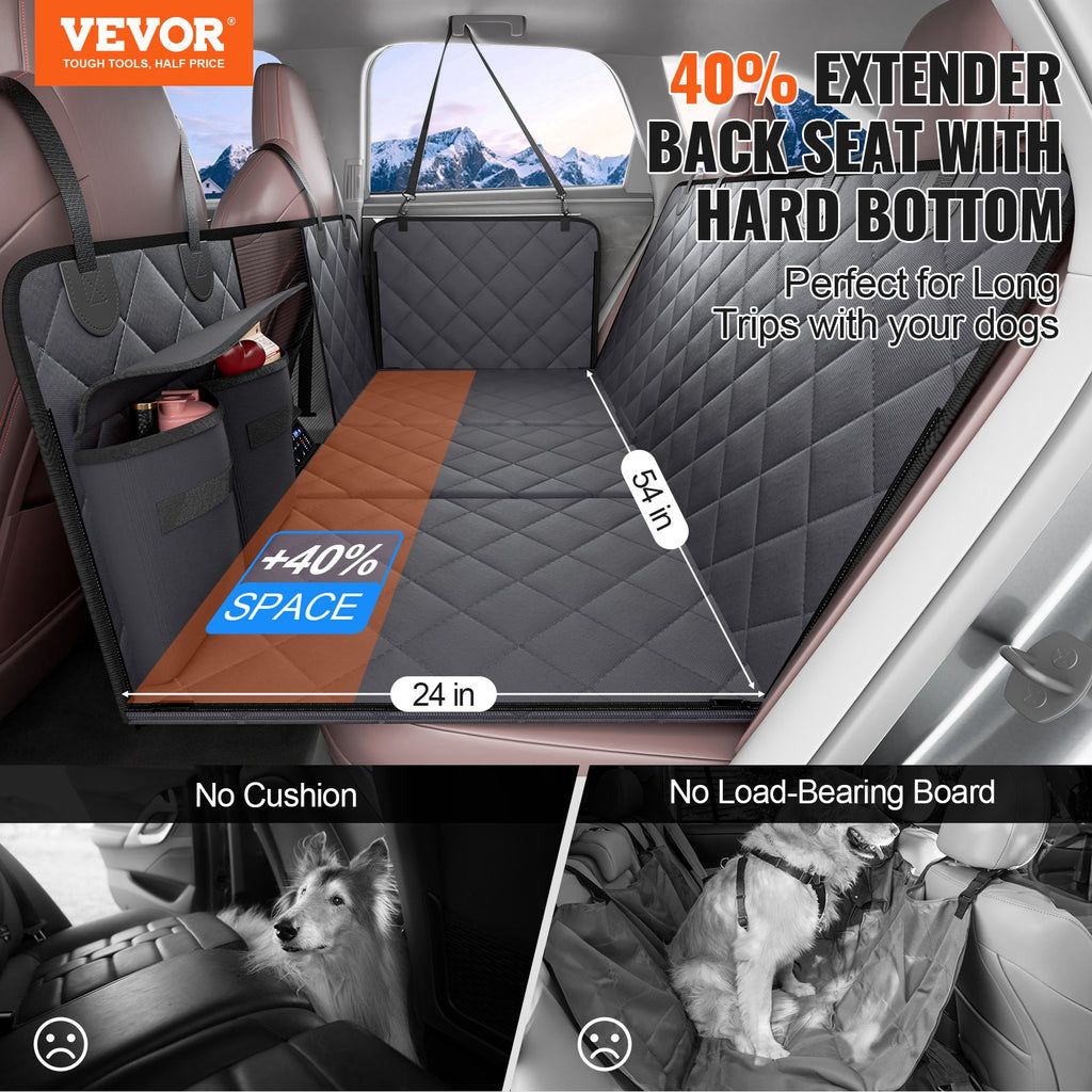 VEVOR 54 X 24 In Dog Car Seat Cover For Back Seat Waterproof 600D For Cars