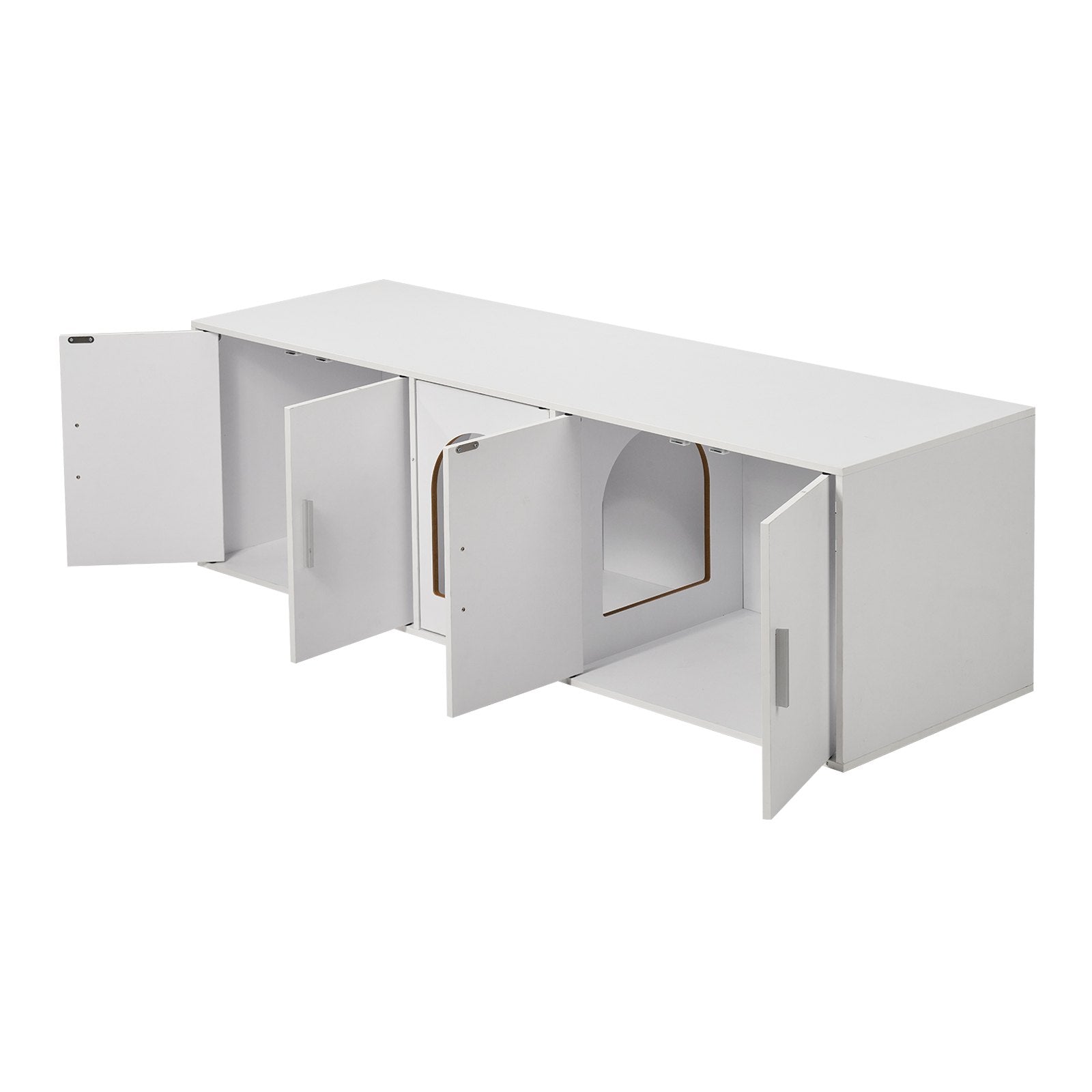 VEVOR Cat Litter Box Enclosure Wooden Litter Box Furniture Hidden  White