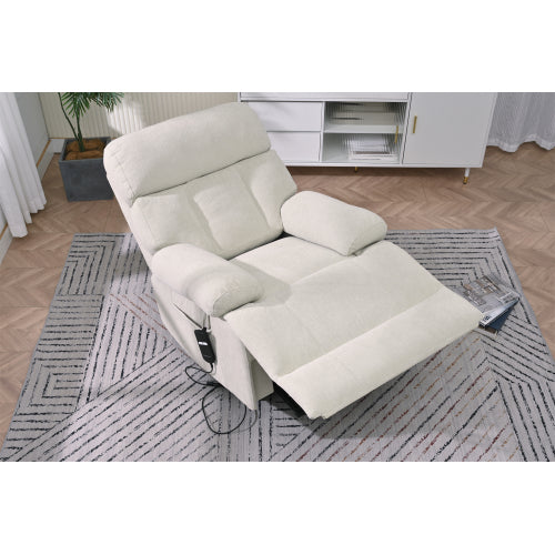 Oversized Power Lift Recliner Chair For Elderly, Electric Fabric Recliner Chair For Seniors, Home Theater Seating,Reclining Sofa Chair With Remote Control,Side Pocket ,Spacious Seat  Light Gray