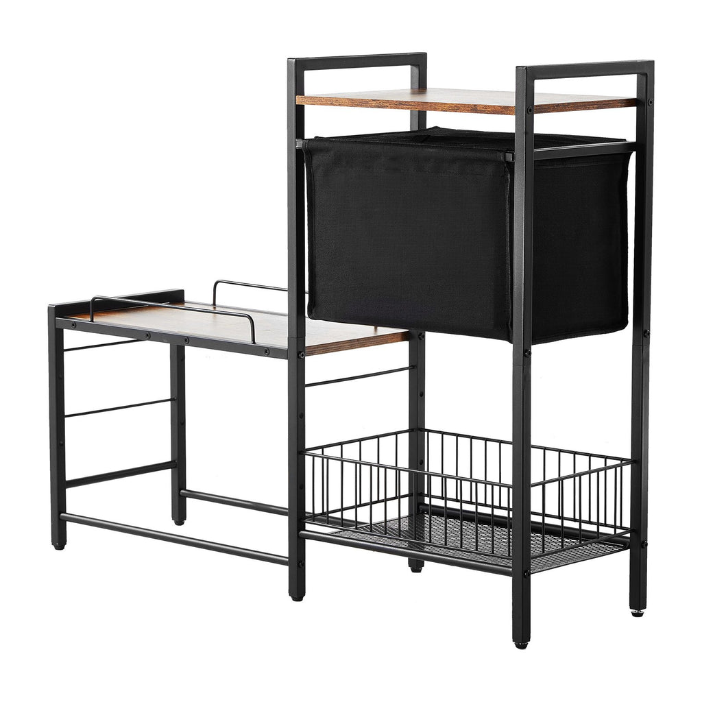 Pet Feeding Station With Storage Dog Food & Toy Organizer Raised Dog Bowls